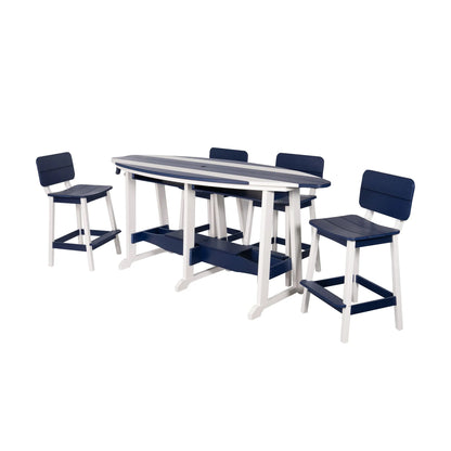 SurfAira 6' Surfboard Table Set with Saddle Chair or Stool