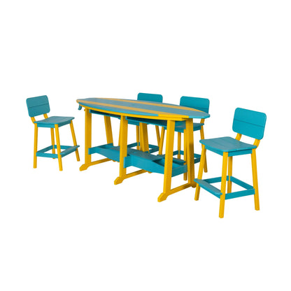 SurfAira 6' Surfboard Table Set with Saddle Chair or Stool