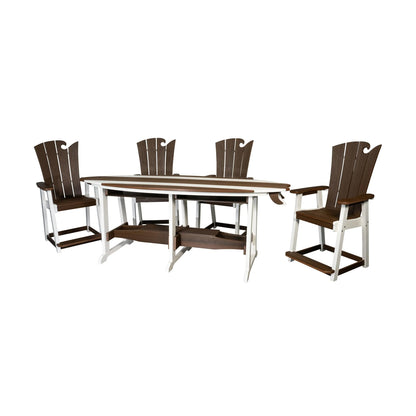 SurfAira 6' Surfboard Table Set with Saddle Chair or Stool